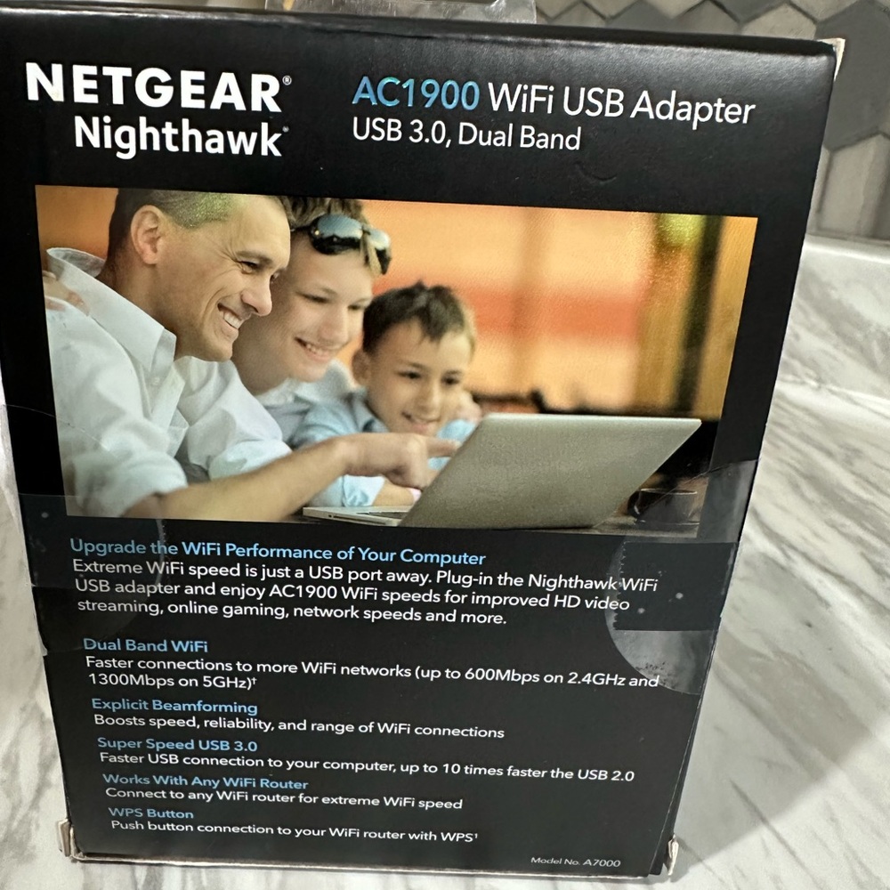 NETGEAR Nighthawk AC1900 WiFi USB Adapter - Black - Picture 2 of 4